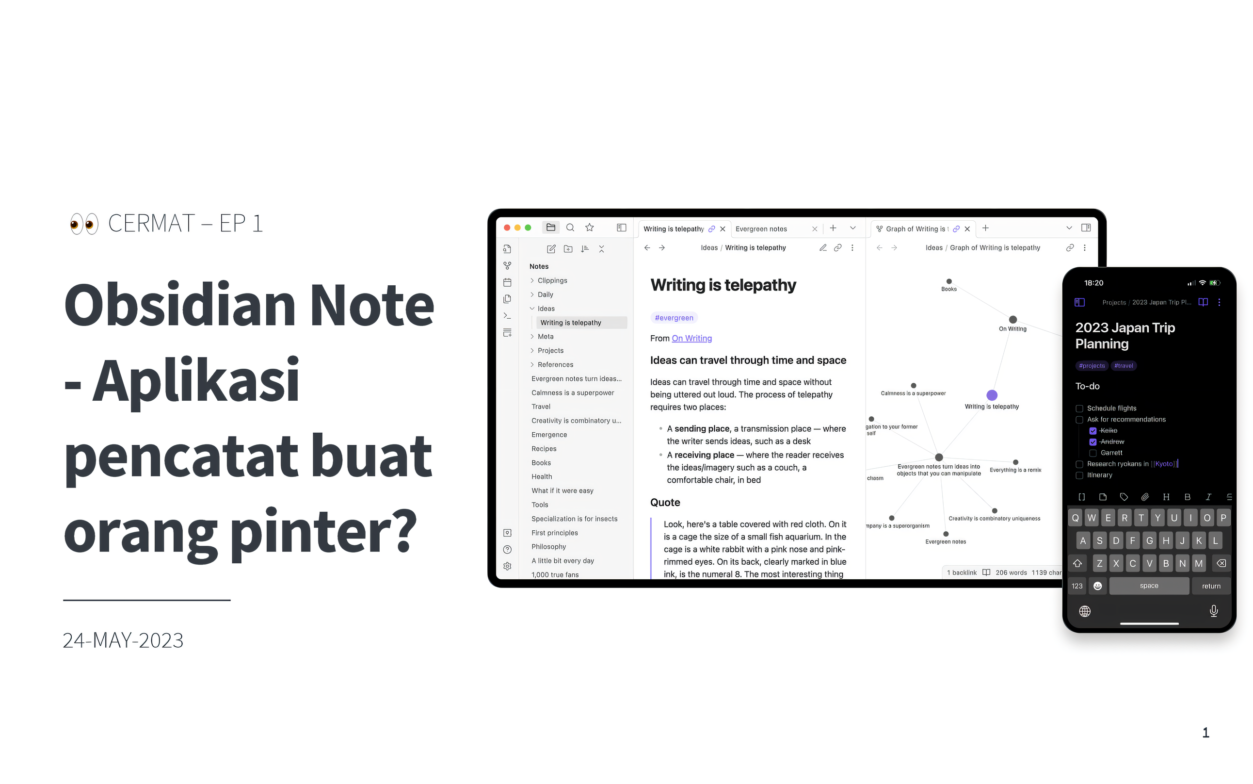 CERMAT Ep1 (Slide) – Obsidian Note : Aplikasi pencatat buat orang pinter?